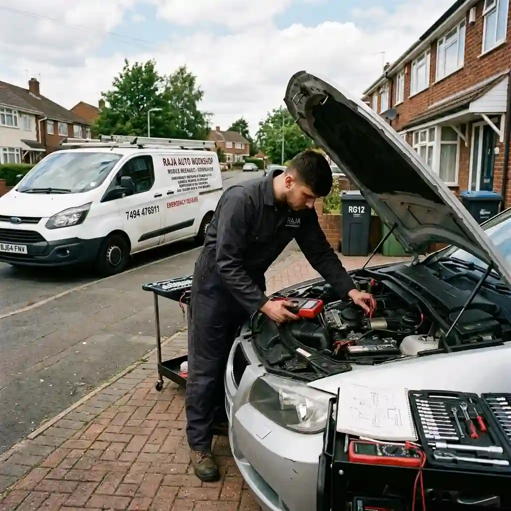 Starter motor repair Birmingham mechanic diagnosing a car